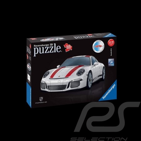Puzzle Porsche 3D 911 R 108 pièces 1/18 Ravensburger 125289 MAP07024018 blanche / rouge white / red weiß / rot
