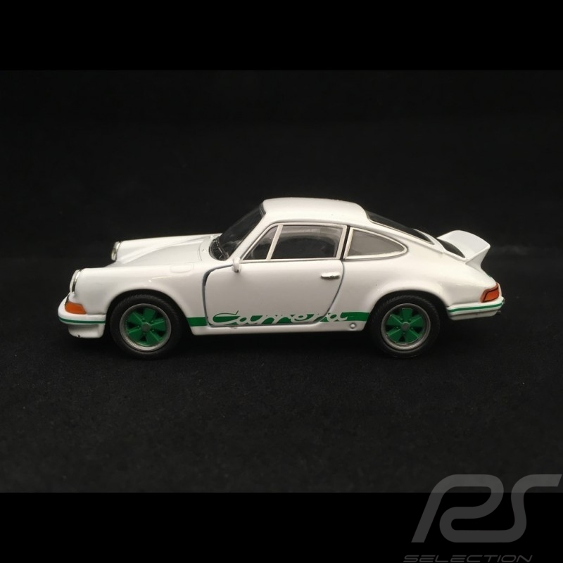 Porsche 911 Carrera RS 2.7 jouet à friction Welly blanc / vert pull back toy Spielzeug Reibung white weiß