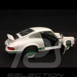 Porsche 911 Carrera RS 2.7 pull back toy Welly white / green