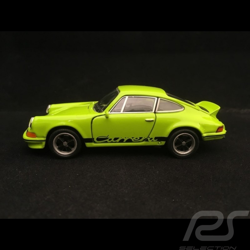 Porsche 911 Carrera RS 2.7 jouet à friction Welly vert / noir pull back toy Spielzeug Reibung green grun