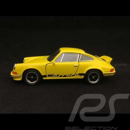 Porsche 911 Carrera RS 2.7 pull back toy Welly yellow / black