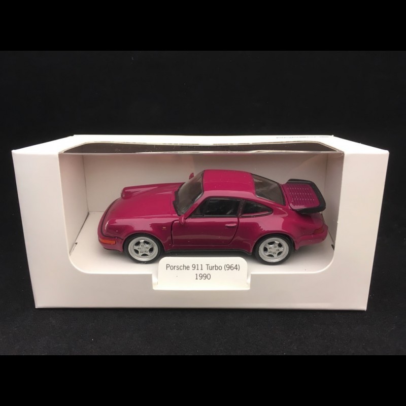 Porsche 911 Turbo type 964 1990 pull back toy Welly raspberry