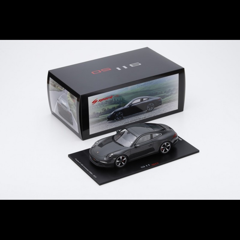 Porsche 911 type 991 50th Anniversary Edition 2013 graphite grey 1/18 Spark  18SP066