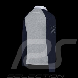Porsche polo shirt Martini Collection grey / blue / white collar long sleeves Porsche WAP554K - men