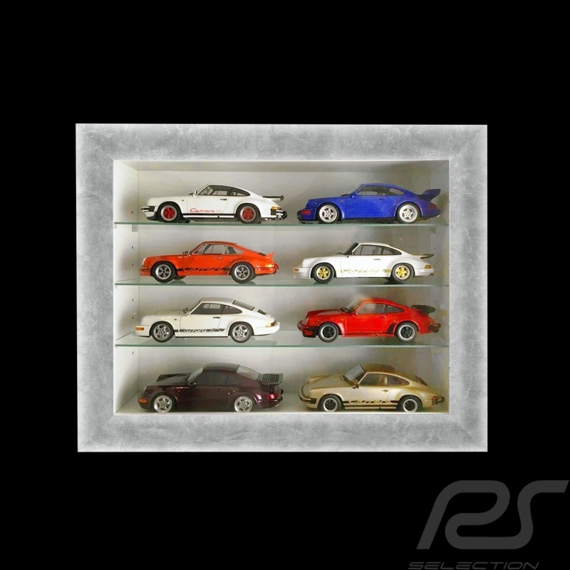Wandvitrine für 8 bis 60 Porsche miniature 1/43 1/24 1/18 - Grau