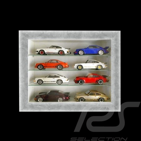 Vitrine murale pour 8 à 60 miniatures Porsche à l'échelle 1/43 1/24 1/18 - Gris Wall showcase Wandvitrine 