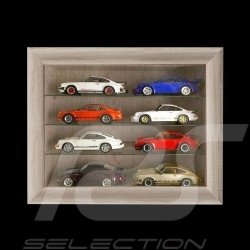 Wall showcase for 8 to 60 Porsche models scale 1/43 1/24 1/18 - Oak