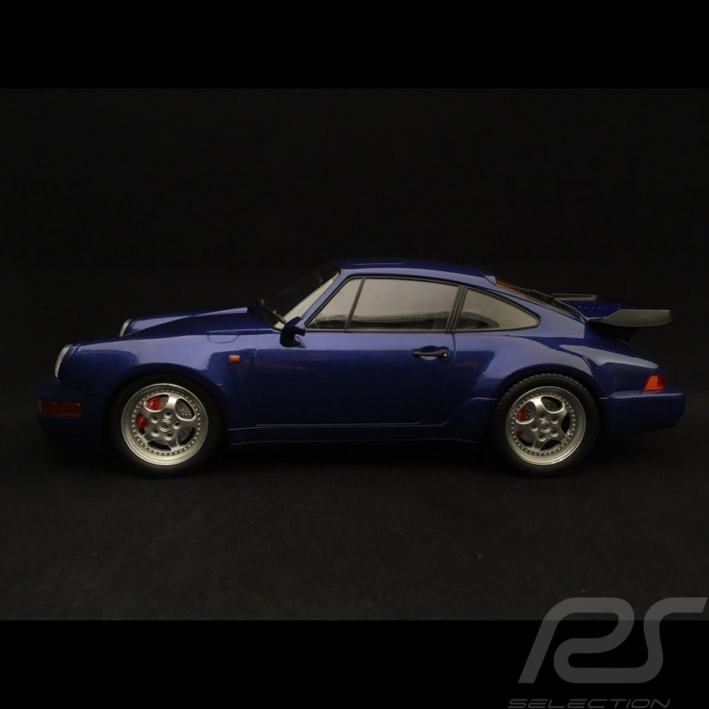 Porsche 911 type 964 Turbo 1990 metallic blue 1/18 Minichamps 155069101