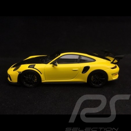 Porsche 911 GT3 RS type 991 Pack Weissach 2018 jaune racing / noir 1/43 Minichamps WAX02020085