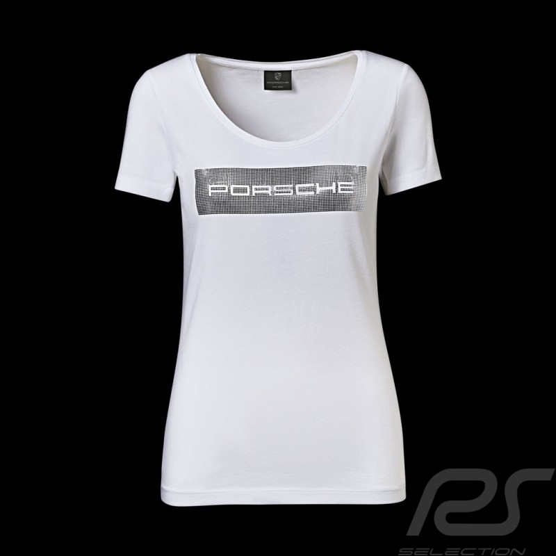 T-shirt Porsche Essential Collection Porsche WAP825 blanc / motif argent white silver weiß silber femme women damen