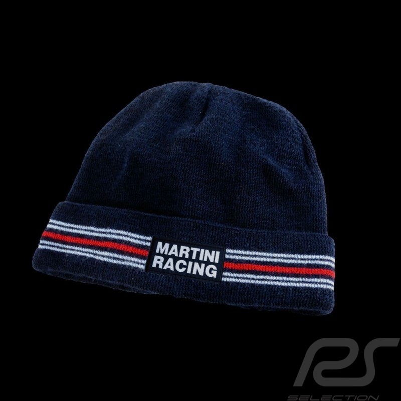 Bonnet beanie Mutze Martini Racing à revers laine bleu marine taille unique