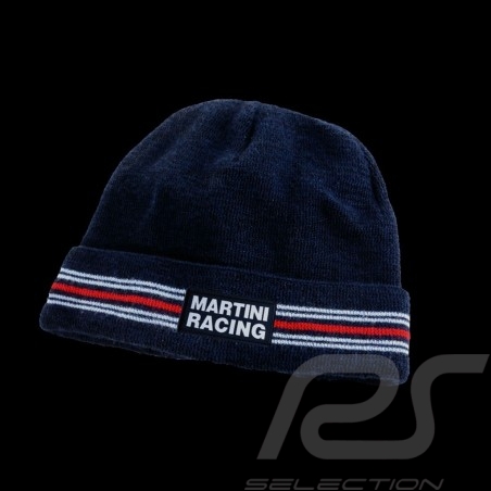 Bonnet beanie Mutze Martini Racing à revers laine bleu marine taille unique