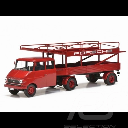 Camion Opel Blitz transporteur Porsche 1963 rouge 1/18 Schuco 450008400 Truck LKW-Träger
