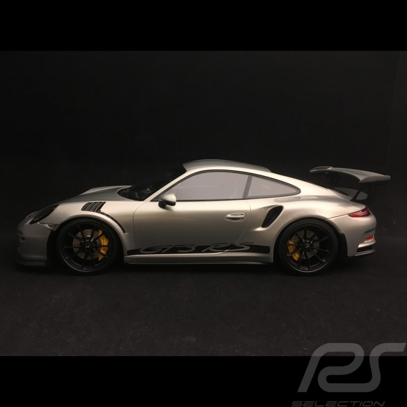 Porsche 911 type 991 GT3 RS 2015 argent / noir 1/18 Minichamps 153066232
