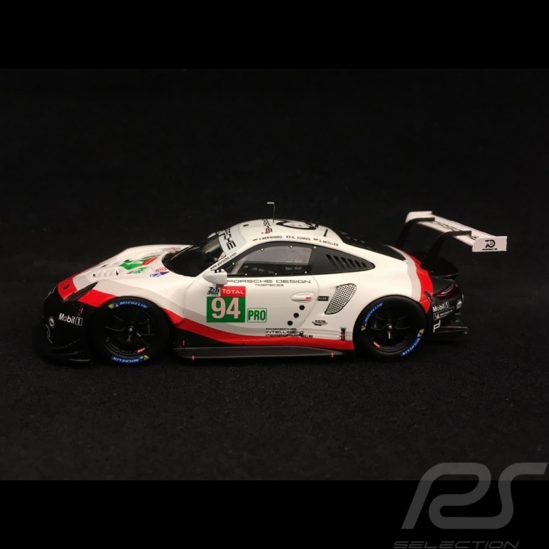 Porsche 911 RSR typ 991 24h du Mans 2018 n° 94 Porsche Team 1/43 Spark S7035