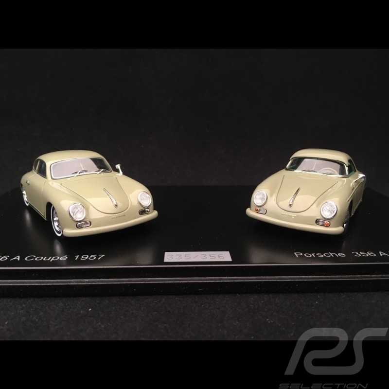 Set Porsche History 356 A Coupé / 356 A Hardtop 1957 stone grey 1/43 Spark HPTRMOD01