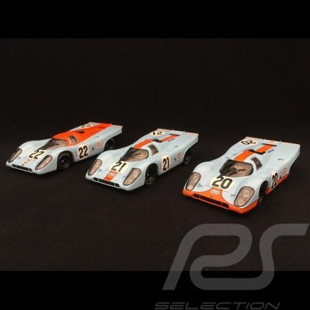 Set Porsche 917 K Le Mans 1970 Gulf JWA 1/43 Brumm R493 R494 R495