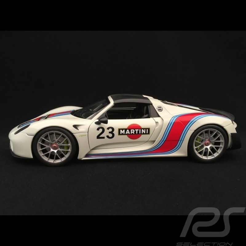 Porsche 918 Spyder Weissach Martini n° 23 blanc-gris 1/18 Welly MAP02184918