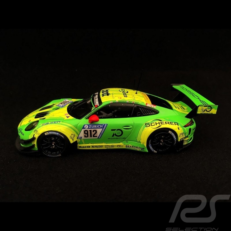 Porsche 911 type 991 GT3 R winner Nürburgring 2018 n° 912 Manthey racing 1/43 Minichamps WAP0209110K