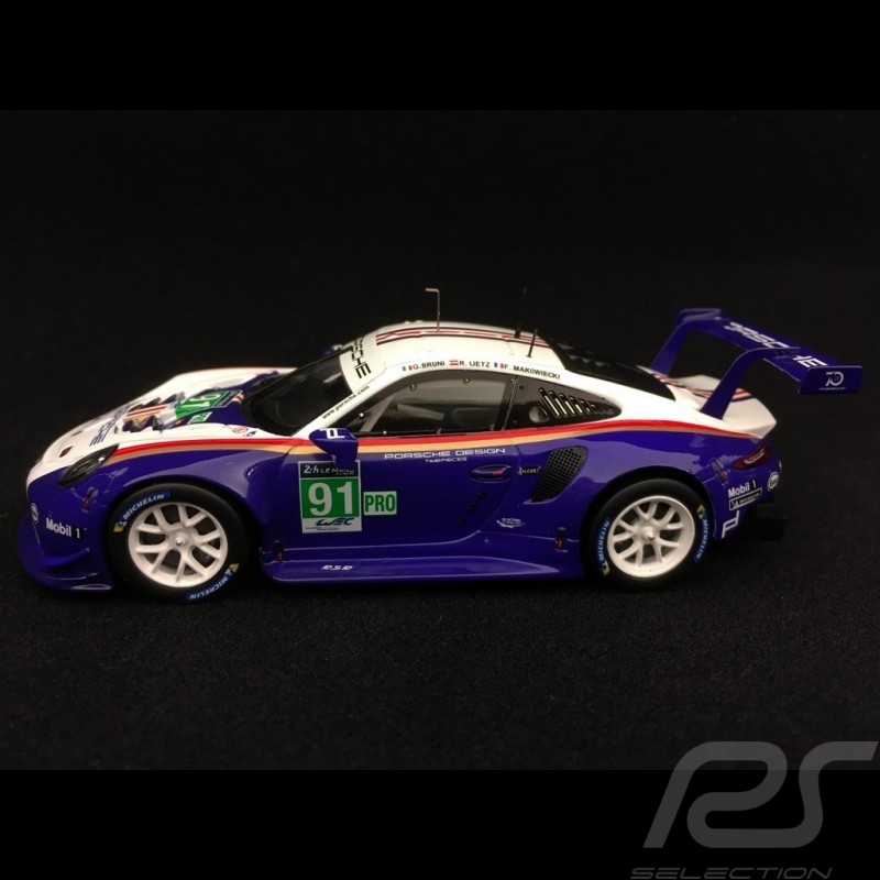 Porsche 911 RSR type 991 24h du Mans 2018 n° 91 Style Rothmans 70 ans Porsche 1/43 Spark S7032