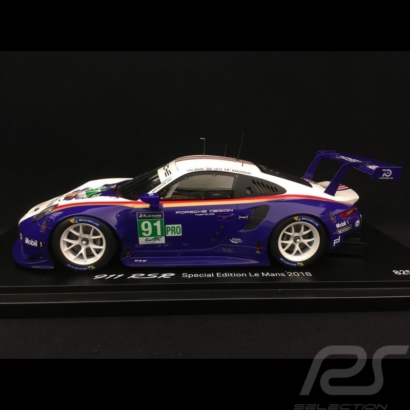 Porsche 911 RSR type 991 24h du Mans 2018 n° 91 Style Rothmans 70 ans Porsche 1/18 Spark WAP0219240K
