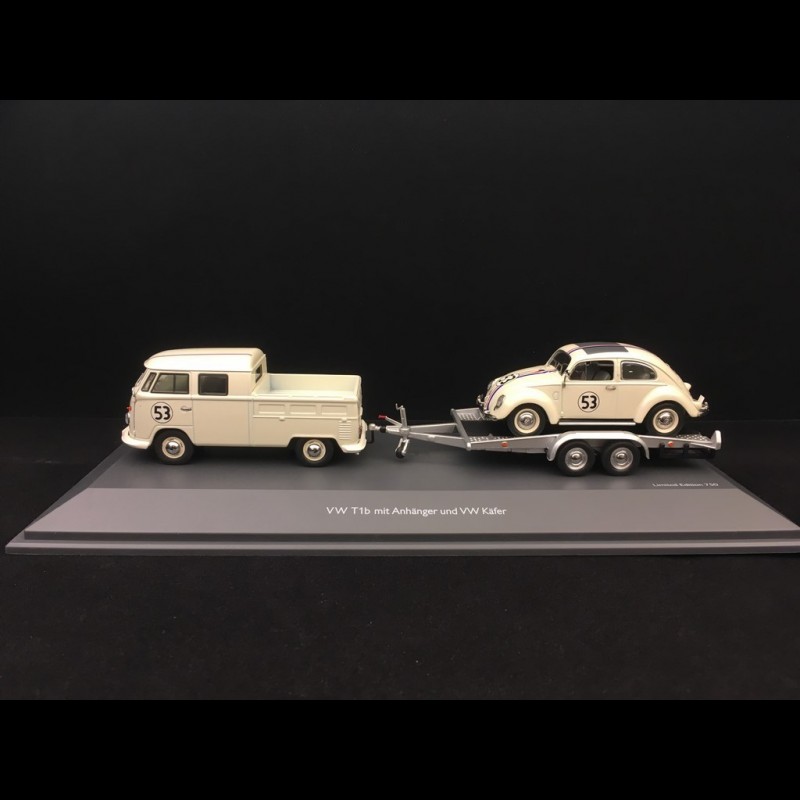 Miniature Volkswagen Coccinelle cabriolet avec caravane - francis