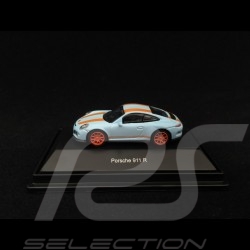 Porsche 911 R type 991 2018 bleu gulf bande orange 1/87 Schuco 452637500
