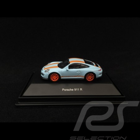 Porsche 911 R type 991 2018 gulf blue orange stripes 1/87 Schuco 452637500