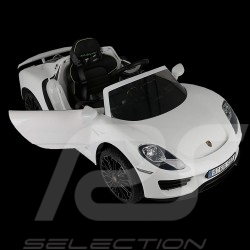 Batterie-auto Elektrotransporter für Kinder 12V Porsche 918 Spyder Weiß
