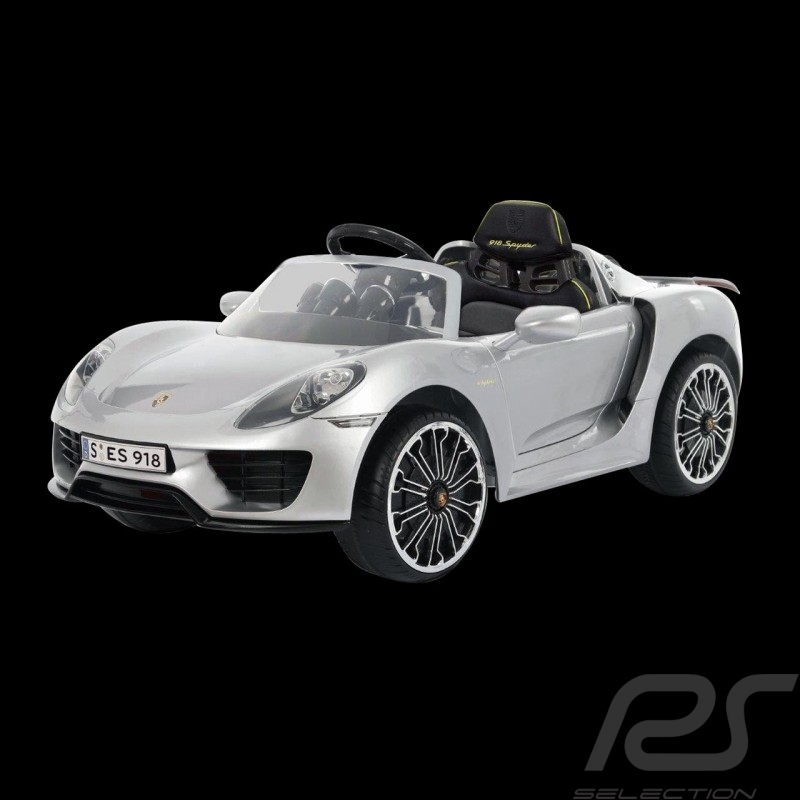 Battery vehicle Electric carrier for children 12V Porsche 918 Spyder Silver grey