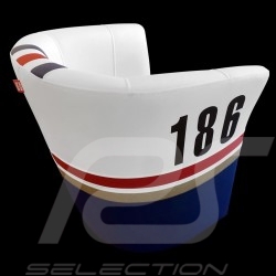 Fauteuil cabriolet Tub chair Tubstuhl Racing Inside n° 186 blanc / bleu / rouge / or Dakar