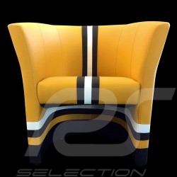 Fauteuil cabriolet Tub chair Tubstuhl Racing Inside n° 7 jaune Fashion / noir / blanc