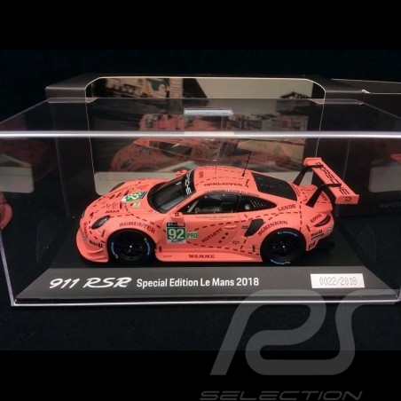 Porsche 911 RSR type 991 winner 24h du Mans 2018 n° 92 Pink Pig 1/43 Spark WAP0209250K