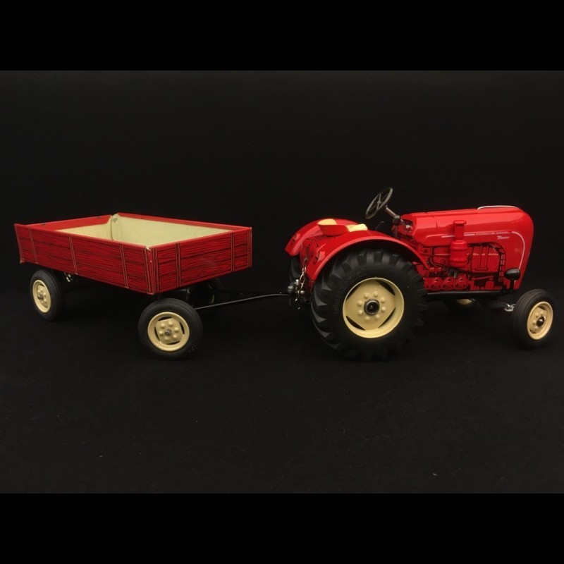 Tracteur Kovap Avec Remorque - Tôle, Moteur à Clé - 35 Cm - Peu Sorti En Boîte - République Tchèque