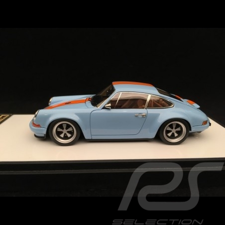Porsche 911 type 964 Singer Gulf blue / Orange stripes 1/43 Make Up Vision VM111I