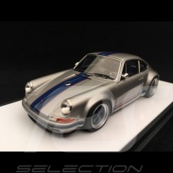 Porsche 911 type 964 Singer argent titane  / bandes bleues 1/43 Make Up Vision VM111J