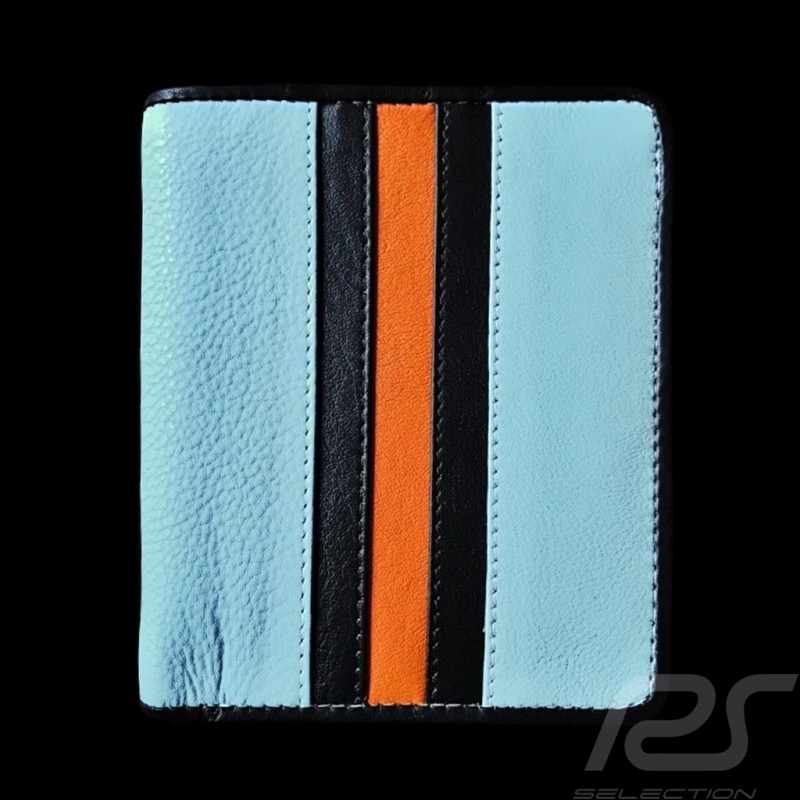 Gulf racing Geldbeutel Brieftasche und Kartenhalter Blau Leder