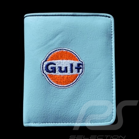 Gulf logo Geldbeutel Brieftasche und Kartenhalter Blau Leder