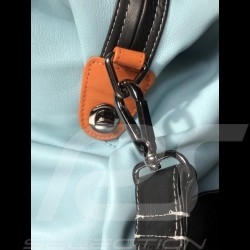 Sac de voyage Gulf Racing cuir bleu / orange / noir Travel bag Reisetasche 