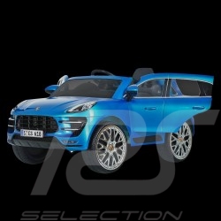 Porsche Macan Turbo voiture électrique pour enfant 12V bleu métallisé Battery vehicle Batterie-auto