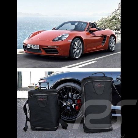 Porsche 991 Luggage set Custom fit black fabric - Wheeled trolley plus carrier bag