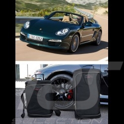 Porsche 997 Reisegepäck Maßgefertigt aus schwarzem Stoff - Trolley und Reisetasche
