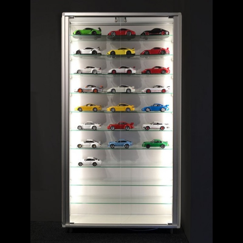 Vitrine Murale 60 Cases En Bois Pour Maquettes De Voitures - Neuf