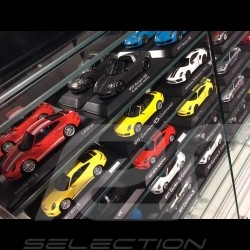 Wall-mounted Display Unit specially conceived to showcase up to 55 Porsche model cars 1/43 scale perfume