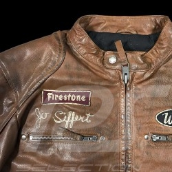 Veste cuir pilote Jo Siffert Classic driver marron - homme Leather jacket Lederjacke men herren brown braun
