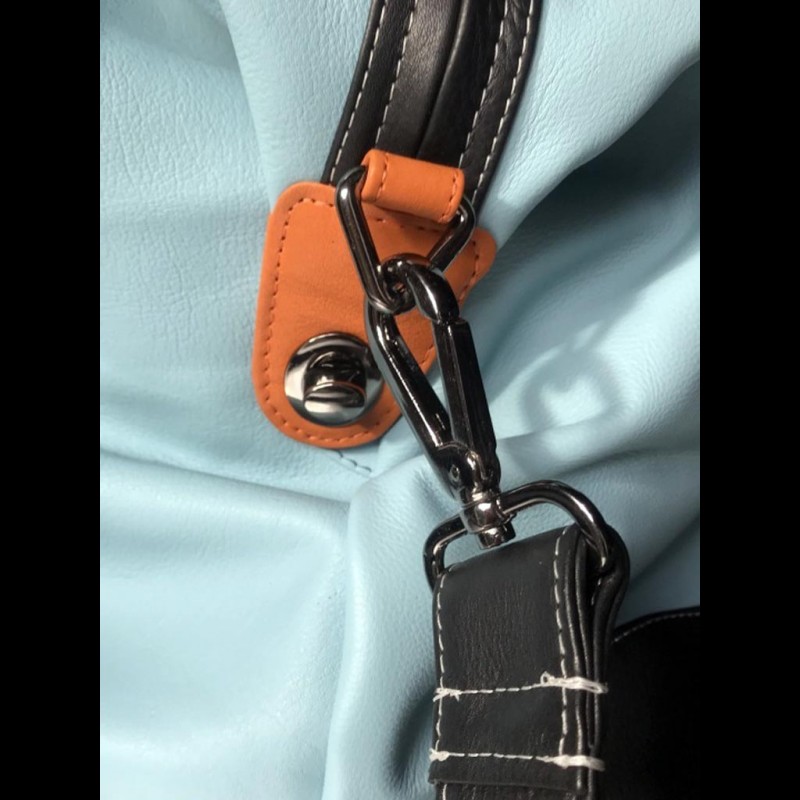 Gulf Racing bag Travel Medium leather blue / orange / black