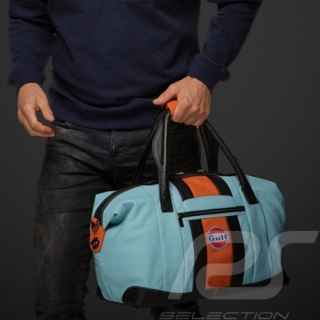 Sac de voyage Medium Gulf Racing cuir bleu / orange / noir Travel bag Reisetasche 