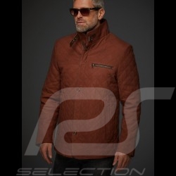 Gentleman driver quilted Leather jacket cognac - men