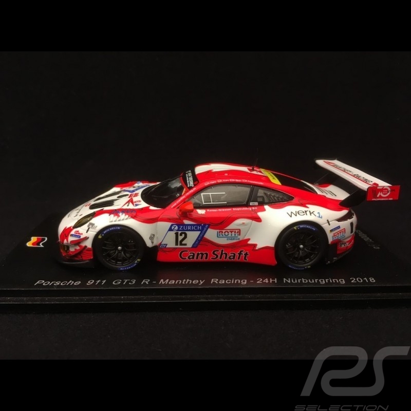 Porsche 911 GT3 R 991 n° 12 Manthey Racing 24h Nürburgring 2018 1/43 Spark SG413