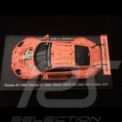 Porsche 911 RSR type 991 vainqueur winner sieger 24h du Mans 2018 n° 92 70 ans Porsche 1/43 Spark S7033 Cochon rose Pink pig Sau